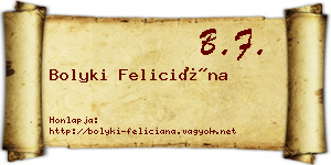 Bolyki Feliciána névjegykártya